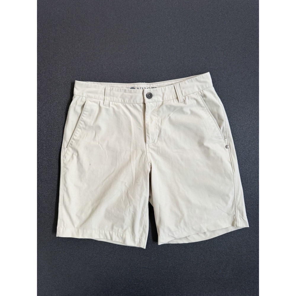 Vuori Meta Shorts Mens 30 Beige Khaki 8" Inseam Performance Golf Preppy